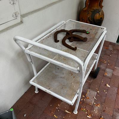 Metal White Tea Cart