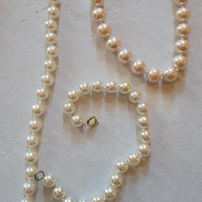 Varying Lengths Pearl Necklaces - Most with Box Clasps