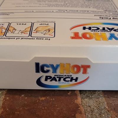 New  Box of Icy Hot Patches, Band-Aids, and Dr. Brite Disinfecting Spray