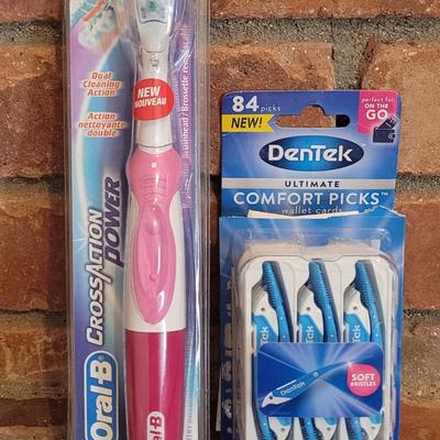 New Oral B Cross Action Electric Toothbrush and Dental Picks