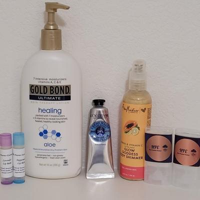 Lotions, Heel Balm, and Lip Balm