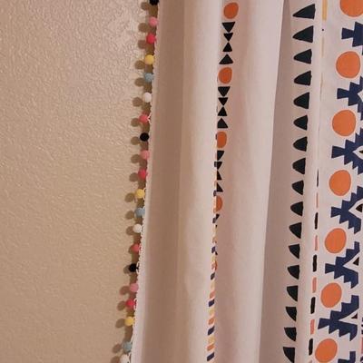 Multicolored Curtain Panels with Ball