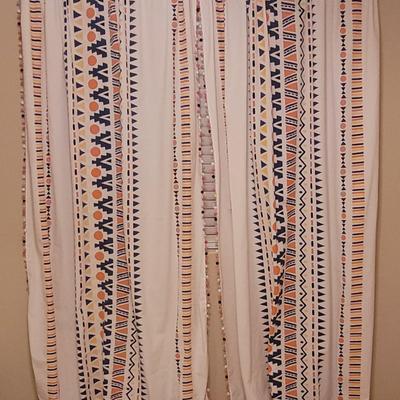 Multicolored Curtain Panels with Ball