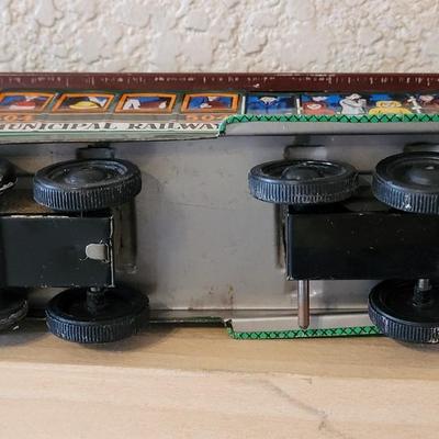 Vintage Metal Wind Up Rio Grande Locomotive and San Francisco Trolley