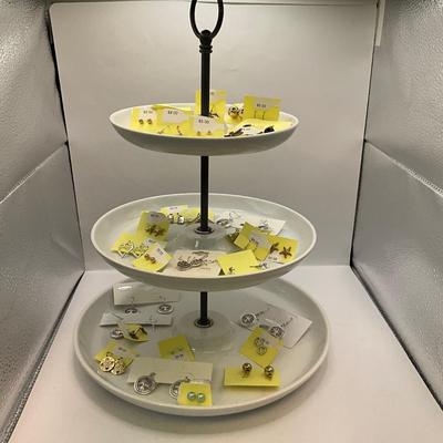 429 Three Tier Display with over 30 pairs of Earrings