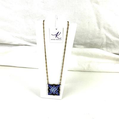 433 Anna Koplik Blue Necklace with Swarovski Crystals