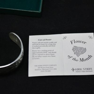 Kirk Stieff Pewter October Bracelet with Box
