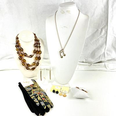 438 Brown and Gold Musical Jewelry with Smart Touch Gloves
