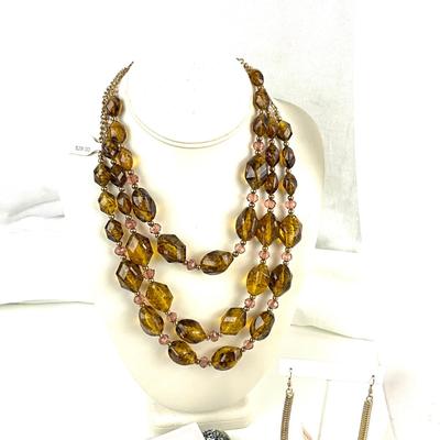 438 Brown and Gold Musical Jewelry with Smart Touch Gloves