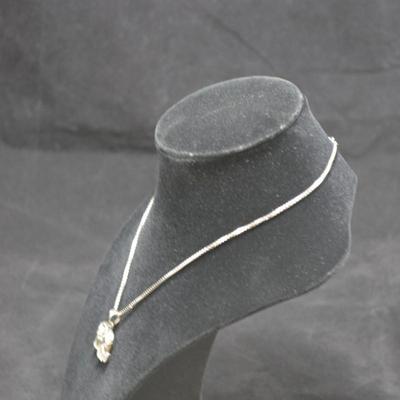 925 Sterling Elephant Pendant with 925 Cube Chain 16" 10.3g