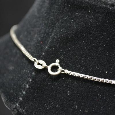 925 Sterling Elephant Pendant with 925 Cube Chain 16" 10.3g