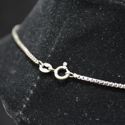 925 Sterling Elephant Pendant with 925 Cube Chain 16" 10.3g