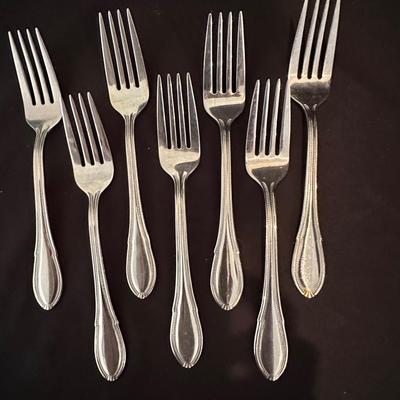 Assortment of Stainless Silverware and Corelle Dishes (LR-KL)