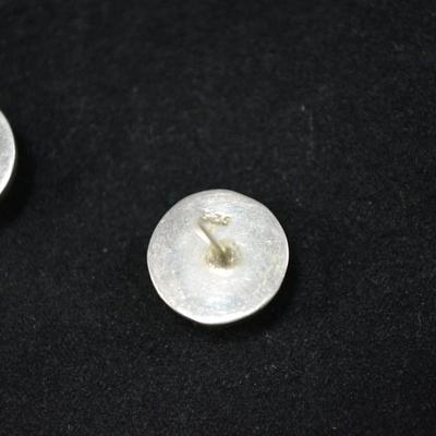 925 Sterling Etched Dome Earrings 7.1g