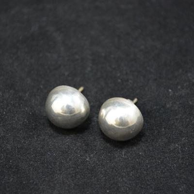 925 Sterling Etched Dome Earrings 7.1g