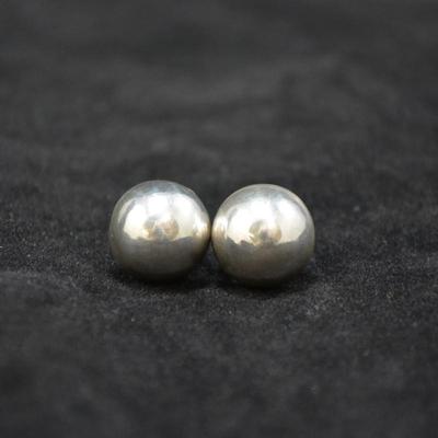 925 Sterling Etched Dome Earrings 7.1g