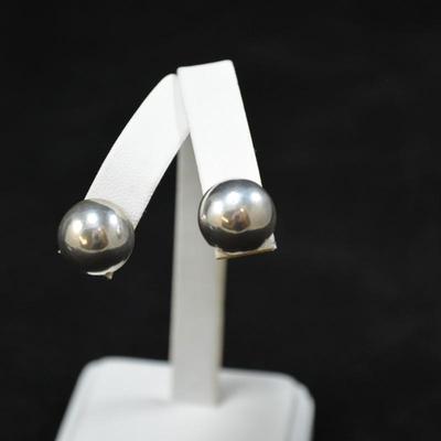 925 Sterling Etched Dome Earrings 7.1g