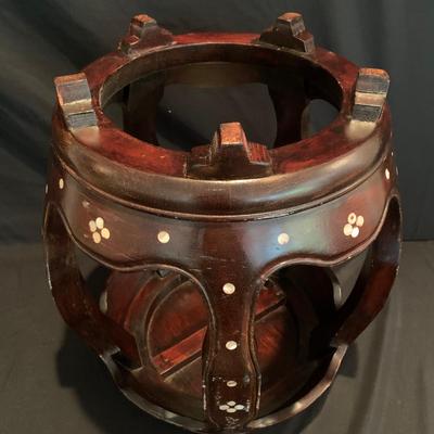 Two Rosewood Stools with Mother of Pearl Inlay (DR-KW)