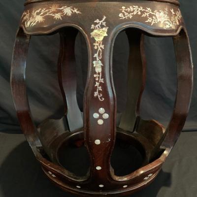 Two Rosewood Stools with Mother of Pearl Inlay (DR-KW)