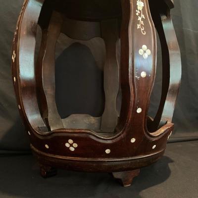 Two Rosewood Stools with Mother of Pearl Inlay (DR-KW)