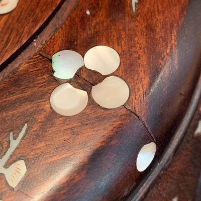 Two Rosewood Stools with Mother of Pearl Inlay (DR-KW)