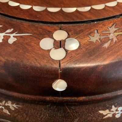 Two Rosewood Stools with Mother of Pearl Inlay (DR-KW)