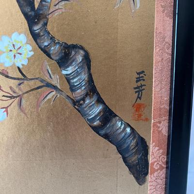 Four Asian Style Painted Panels of Art (D-MK)