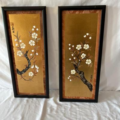 Four Asian Style Painted Panels of Art (D-MK)