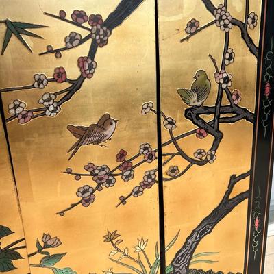 Four Asian Style Painted Panels of Art (D-MK)