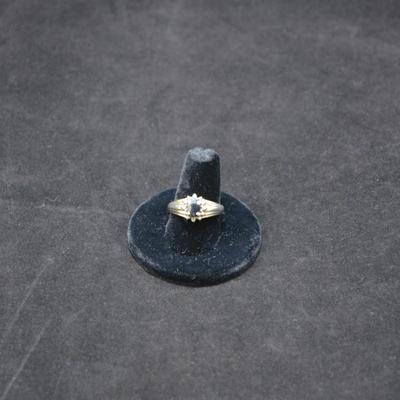 925 Sterling Ring with Topaz Setting Size 9 4.3g