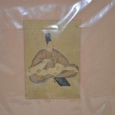 Set of 2 Vintage Japanese Wall Prints Amida & The Poet Akahito