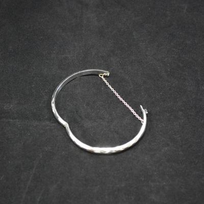 925 Sterling Etched Clasp Bracelet 8" 7.8g