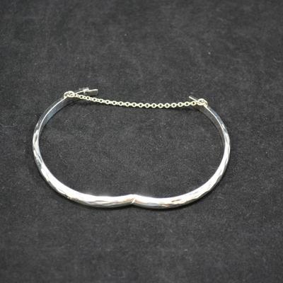 925 Sterling Etched Clasp Bracelet 8" 7.8g