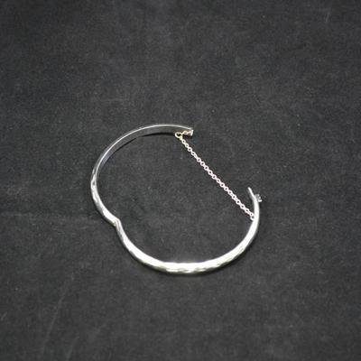 925 Sterling Etched Clasp Bracelet 8" 7.8g