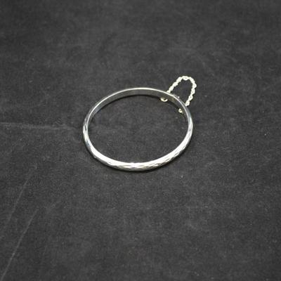925 Sterling Etched Clasp Bracelet 8" 7.8g