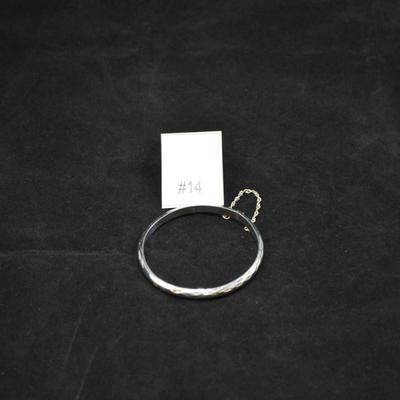 925 Sterling Etched Clasp Bracelet 8" 7.8g