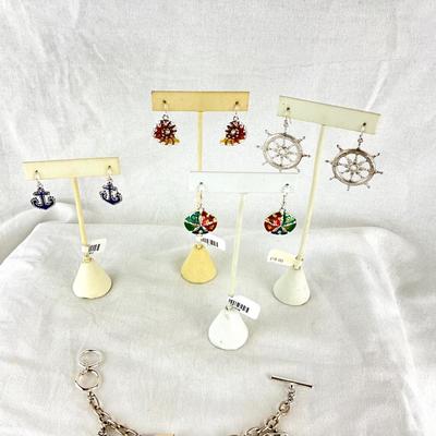 454 Nautical Enamel Bracelet and Earring Lot
