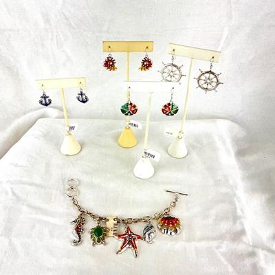 454 Nautical Enamel Bracelet and Earring Lot