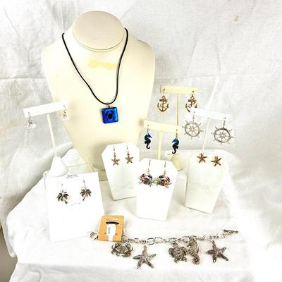 455 Fused Crab Necklace with Nautical Jewelry