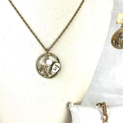 459 Nautical Gold Tone Necklace and Earring Lot