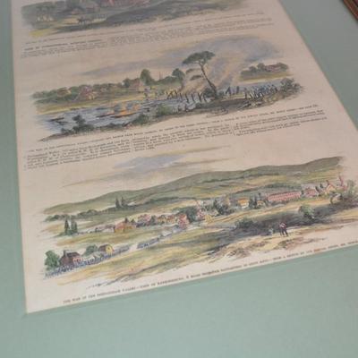 Framed & Matted Page of Sketches by Edwin Forbes Dictating War in The Shenandoah Valley