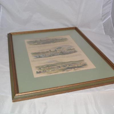 Framed & Matted Page of Sketches by Edwin Forbes Dictating War in The Shenandoah Valley