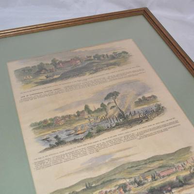 Framed & Matted Page of Sketches by Edwin Forbes Dictating War in The Shenandoah Valley