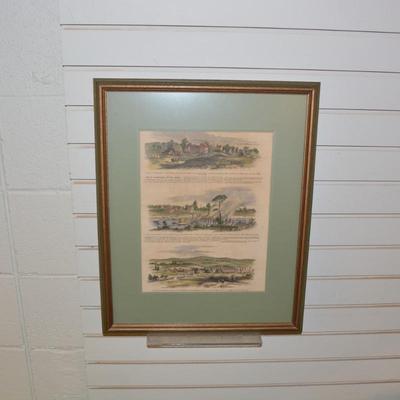 Framed & Matted Page of Sketches by Edwin Forbes Dictating War in The Shenandoah Valley