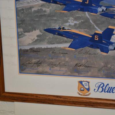 Framed Signed Vintage Blue Angels US Navy Flight Demo Squadron