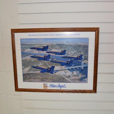 Framed Signed Vintage Blue Angels US Navy Flight Demo Squadron