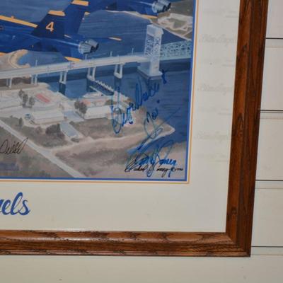 Framed Signed Vintage Blue Angels US Navy Flight Demo Squadron