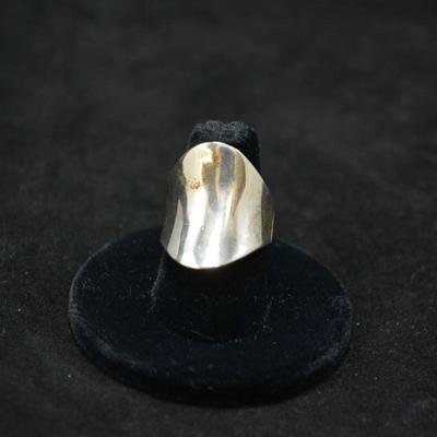 Heavy 925 Sterling Cigar Band Ring  Size 7 10.3g