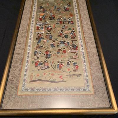 Framed Asian Silk with Korean Wooden Box (DR-KW)