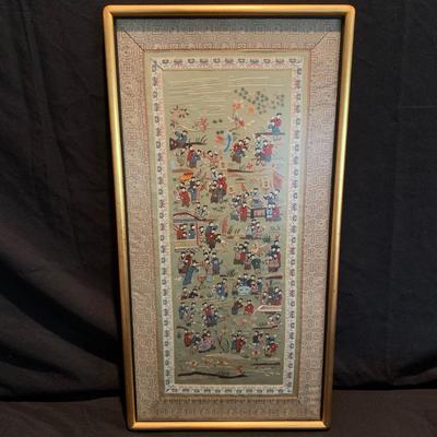 Framed Asian Silk with Korean Wooden Box (DR-KW)